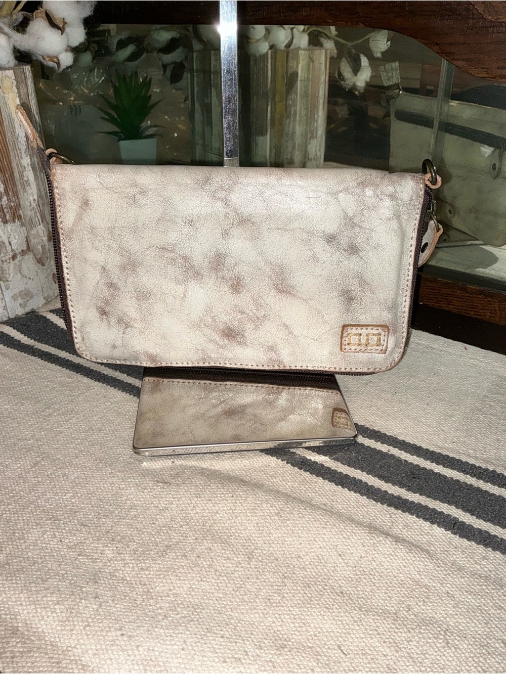 Bed Stu TEMPLETON II Nectar Lux Tan Rustic Wallet Clutch MSRP $185